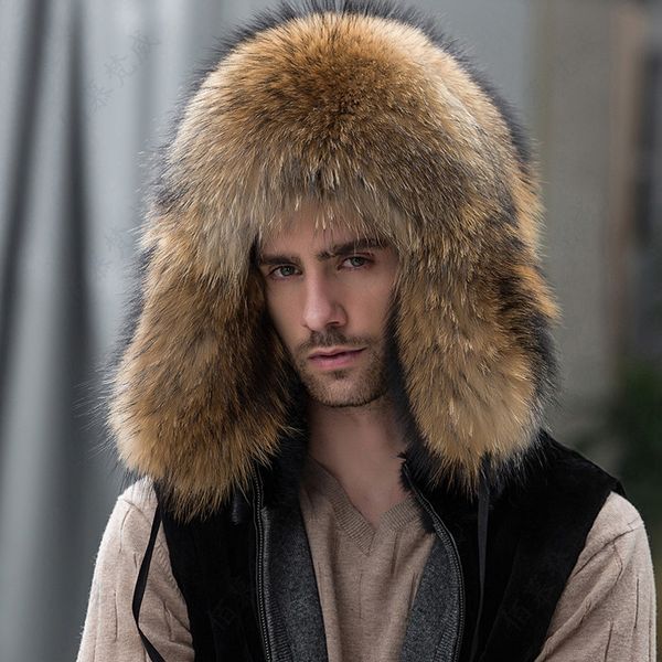 winter full covered real natural brown raccoon fur hats russian hat ski trapper hunter hat earflap cap, Blue;gray
winter full covered real natural brown raccoon fur hats russian hat ski trapper hunter hat earflap cap, Blue;gray