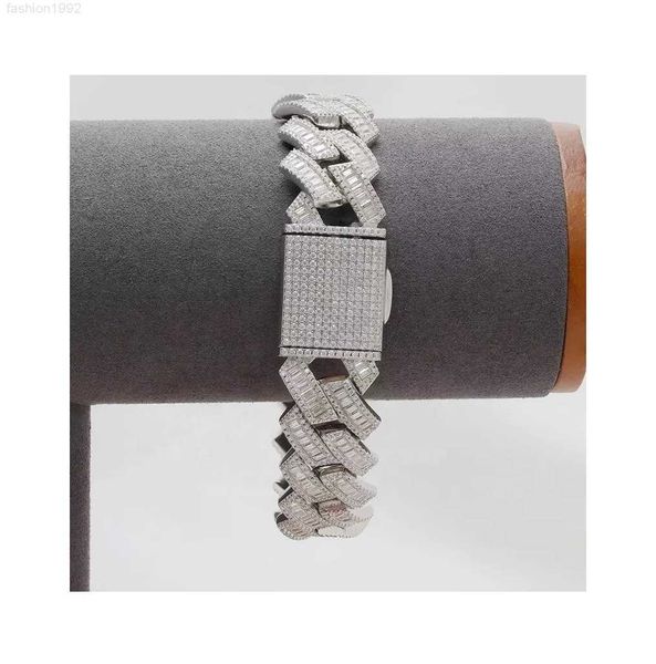 new arrival hiphop style 18k gold solid cuban men's full natural diamond bracelet fashionable atmosphere, Silver
new arrival hiphop style 18k gold solid cuban men's full natural diamond bracelet fashionable atmosphere, Silver