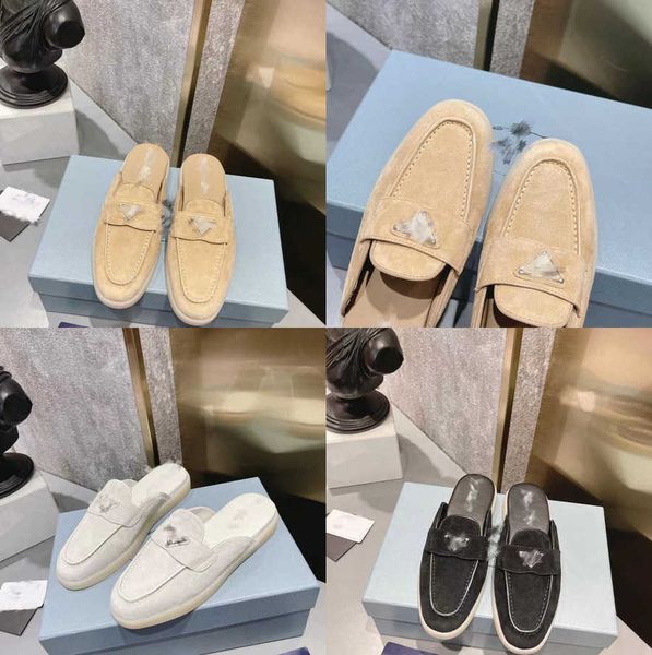 designer soft suede leather slippers sabots sandals mules enameled metal triangle logo lug tread sandals streamlined shoes easy to wear and, Black
designer soft suede leather slippers sabots sandals mules enameled metal triangle logo lug tread sandals streamlined shoes easy to wear and, Black