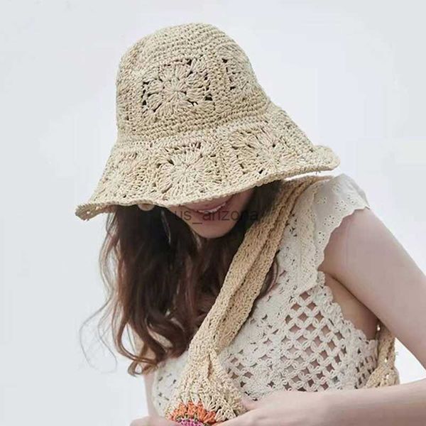 women new crochet hat handmade straw woven sun hat summer sunscreen bucket hat ladies big brim beach hat foldable straw hat l230620, Blue;gray
women new crochet hat handmade straw woven sun hat summer sunscreen bucket hat ladies big brim beach hat foldable straw hat l230620, Blue;gray