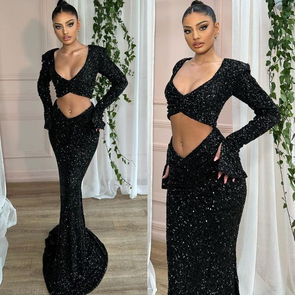 black mermaid prom dresses v neck long sleeves sequins evening gowns pleats semi formal red carpet long special occasion dress
black mermaid prom dresses v neck long sleeves sequins evening gowns pleats semi formal red carpet long special occasion dress