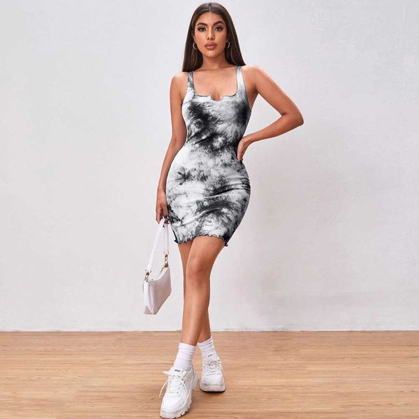 casual dresse 2023 spring/summer women's slim fit tie dyed print wrapped hip short skirt tank strap women's dresses, Black;gray
casual dresse 2023 spring/summer women's slim fit tie dyed print wrapped hip short skirt tank strap women's dresses, Black;gray