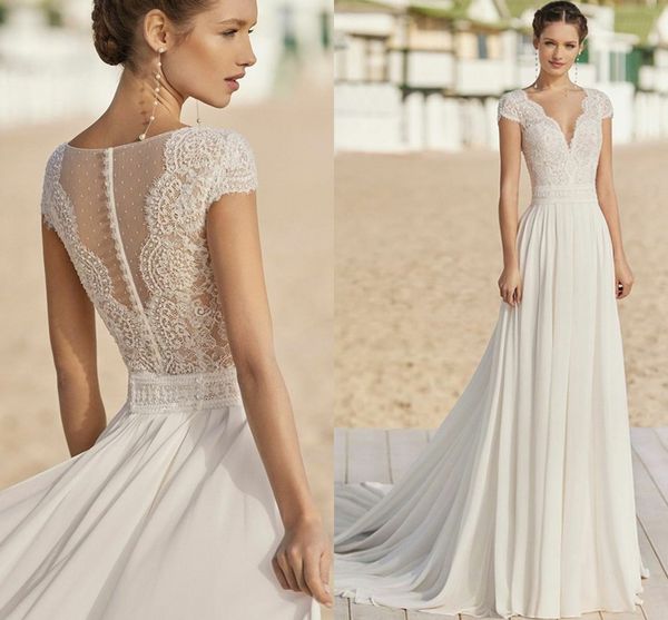 bohemian v neck chiffon wedding dress 2023 short sleeves illusion buttons back lace bridal gown robe de mariee court train ivory, White
bohemian v neck chiffon wedding dress 2023 short sleeves illusion buttons back lace bridal gown robe de mariee court train ivory, White