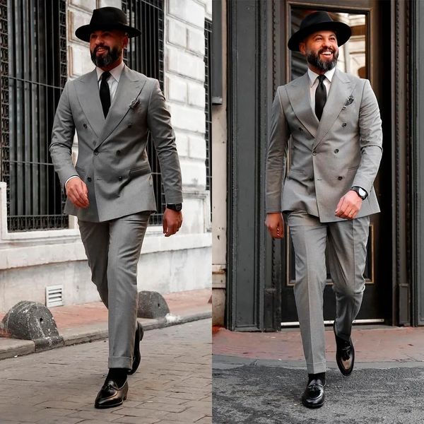new gray men wedding tuxedos double breasted groom dinner business evening suit birthday party wear blazer 2 pieces, Black;gray
new gray men wedding tuxedos double breasted groom dinner business evening suit birthday party wear blazer 2 pieces, Black;gray