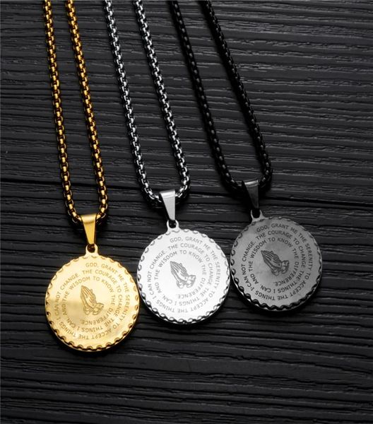 hand coin medal pendant necklace bible verse prayer necklace for women men titanium steel gold silver chain couple jewelry kolye f1681908
hand coin medal pendant necklace bible verse prayer necklace for women men titanium steel gold silver chain couple jewelry kolye f1681908