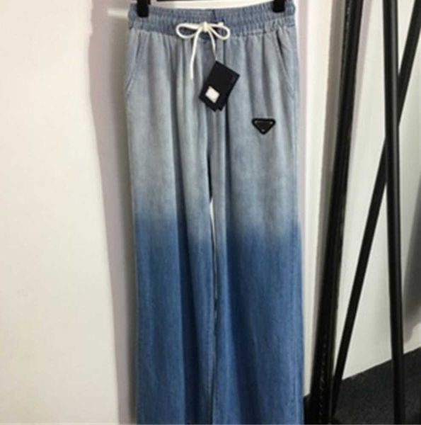 womens jeans designer clothing letter triangle label decorative gradient color elastic band high waist loose wide leg denim trousers long pa, Blue
womens jeans designer clothing letter triangle label decorative gradient color elastic band high waist loose wide leg denim trousers long pa, Blue