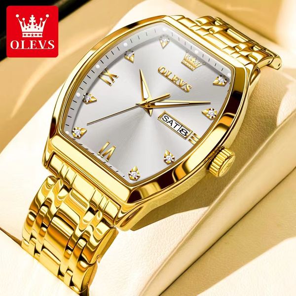olevs barrel type dial dual calendar quartz watch waterproof luminous men's watch 38mm, Slivery;brown
olevs barrel type dial dual calendar quartz watch waterproof luminous men's watch 38mm, Slivery;brown