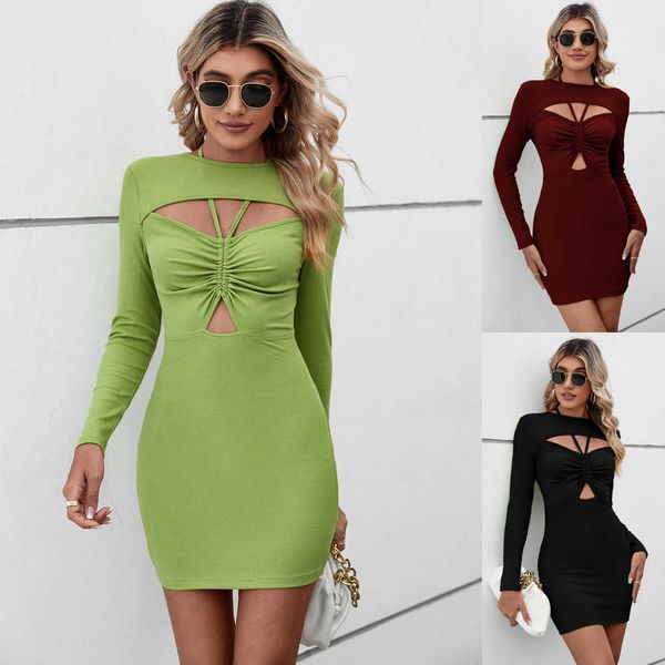 casual dresse 2023 spring/summer comfortable casual hanging neck hollow wrap hip short long sleeve women's dresses, Black;gray
casual dresse 2023 spring/summer comfortable casual hanging neck hollow wrap hip short long sleeve women's dresses, Black;gray