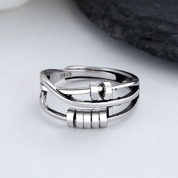 anxiety ring adjustable opening women men fidget ring with bead worry stress relief jewelry for female stacking finger rings, Silver
anxiety ring adjustable opening women men fidget ring with bead worry stress relief jewelry for female stacking finger rings, Silver