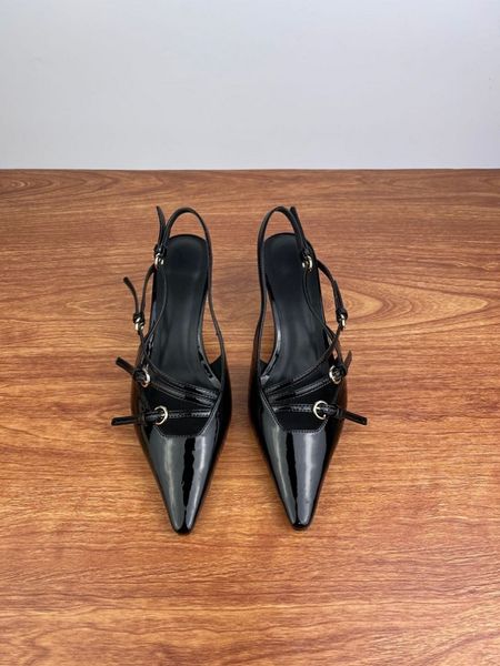 office ladies elegant stiletto high heels pointed toe shoes summer patent leather sandal buckle strap women thin heel sandals, Black
office ladies elegant stiletto high heels pointed toe shoes summer patent leather sandal buckle strap women thin heel sandals, Black