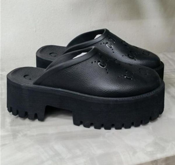 brand perforated slippers men women platform designer sandals wedge rubber cut-out slide transparent materials fashion beach flats shoes, Black
brand perforated slippers men women platform designer sandals wedge rubber cut-out slide transparent materials fashion beach flats shoes, Black