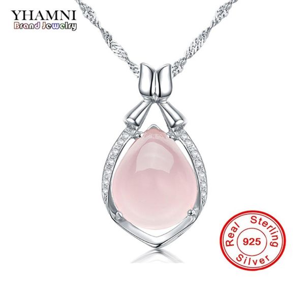 yhamni luxury solid 925 sterling silver pink gem crystal pendant necklace natural stone water drop necklace for women dz0568854246 
yhamni luxury solid 925 sterling silver pink gem crystal pendant necklace natural stone water drop necklace for women dz0568854246