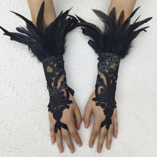 feather embroidery lace glove gothic punk lace fingerless gloves bracelet for women halloween wristband party props, Blue;gray
feather embroidery lace glove gothic punk lace fingerless gloves bracelet for women halloween wristband party props, Blue;gray