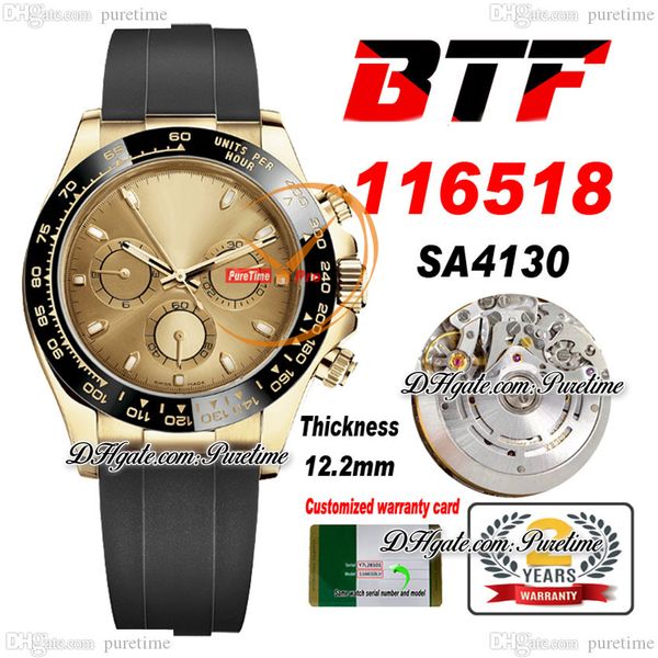 btf better sa4130 automatic chronograph mens watch 904l steel yellow gold black ceramic bezel champagne dial oysterflex rubber super edition, Slivery;brown
btf better sa4130 automatic chronograph mens watch 904l steel yellow gold black ceramic bezel champagne dial oysterflex rubber super edition, Slivery;brown
