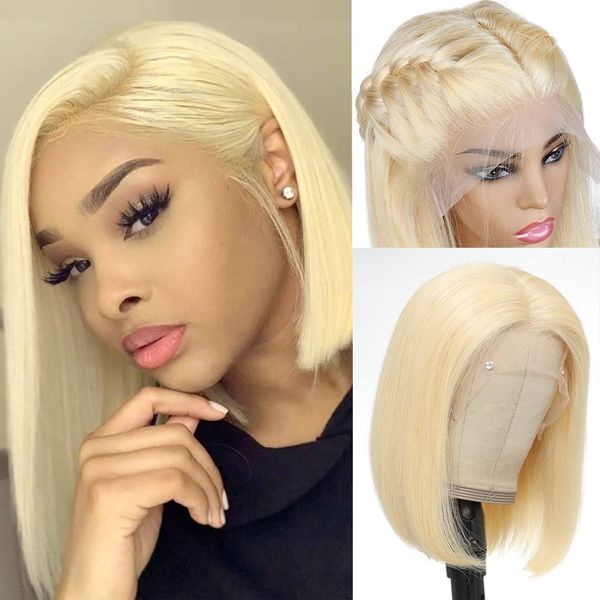 short bob wig 613 honey blonde color lace front human hair wigs for women transparent closure remy hair 13x4straight frontal wig, Black;brown
short bob wig 613 honey blonde color lace front human hair wigs for women transparent closure remy hair 13x4straight frontal wig, Black;brown