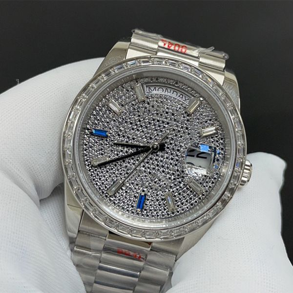 diamond mens watch double calendar 41mm mechanical diamond watches stainless steel strap men wristwatch waterproof designer day date montre, Slivery;brown
diamond mens watch double calendar 41mm mechanical diamond watches stainless steel strap men wristwatch waterproof designer day date montre, Slivery;brown