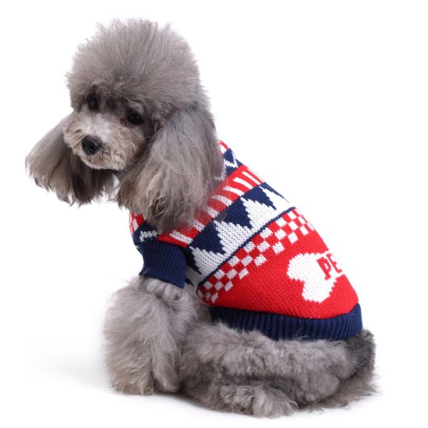 

Dog Knitted Sweater Puppy Sweater Warm Soft Pet Holiday Clothes for Small Medium Cats and Dogs, Multicolour