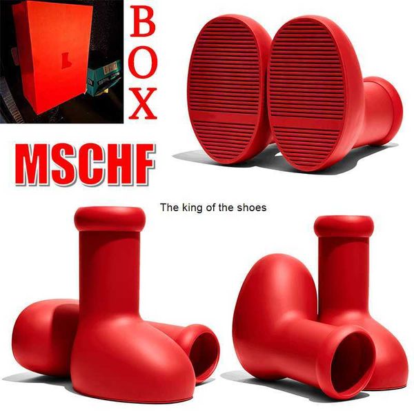 big red boot designer mschf astro boy boots thick bottom rubber rain booties oversized mens women kids size 26-48, Black
big red boot designer mschf astro boy boots thick bottom rubber rain booties oversized mens women kids size 26-48, Black