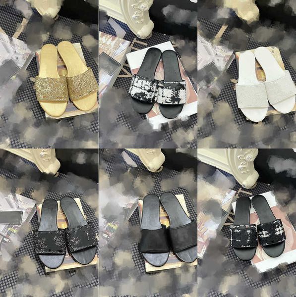 paris embroidery c interlocking brilliant designer slippers women's multiple sandals summer beach sequin casual flat shoes slippers lad, Black
paris embroidery c interlocking brilliant designer slippers women's multiple sandals summer beach sequin casual flat shoes slippers lad, Black
