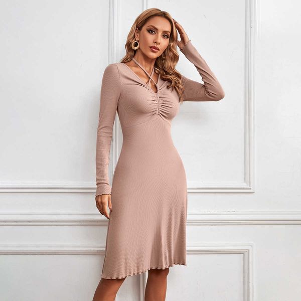 casual dresse women's 2023 waist v-neck tie knitted long sleeve temperament a-line mid gth women's dresses, Black;gray
casual dresse women's 2023 waist v-neck tie knitted long sleeve temperament a-line mid gth women's dresses, Black;gray