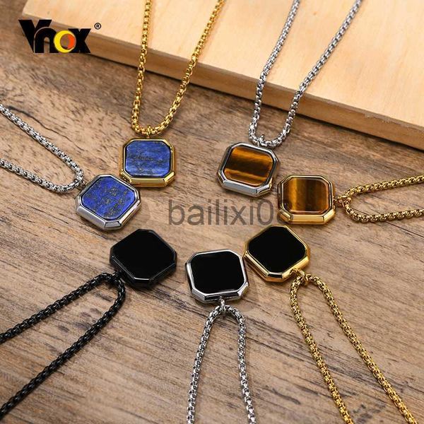 pendant necklaces vnox stylish men square natural stone neckle solid stainless steel geometric polygon pendant casual punk boy gift jewelry, Silver
pendant necklaces vnox stylish men square natural stone neckle solid stainless steel geometric polygon pendant casual punk boy gift jewelry, Silver