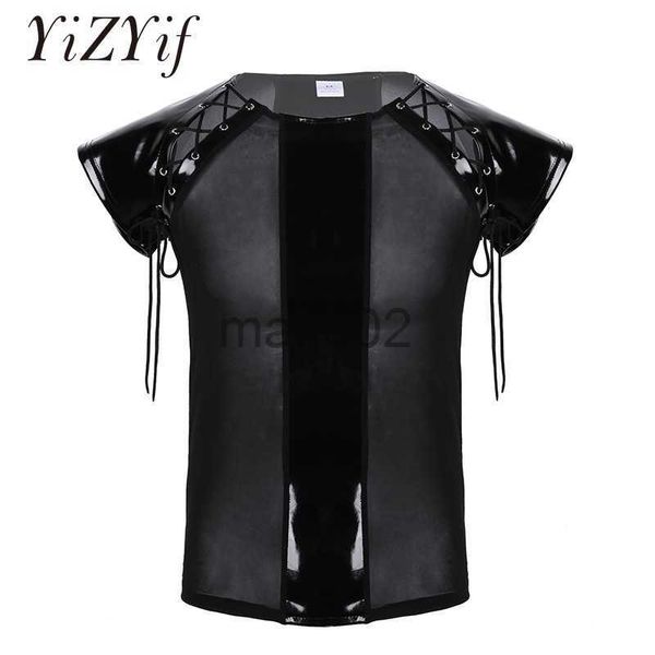 mens tshirts mens hoodies sweatshirts clubwear tshirts mens pu leather splice soft mesh see through short sleeves laceup muscle slim tshirt, White;black
mens tshirts mens hoodies sweatshirts clubwear tshirts mens pu leather splice soft mesh see through short sleeves laceup muscle slim tshirt, White;black