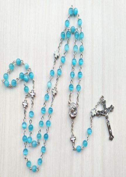 blue opal rosary necklace long metal cross catholic prayer jewelry for men women9993183, Silver
blue opal rosary necklace long metal cross catholic prayer jewelry for men women9993183, Silver