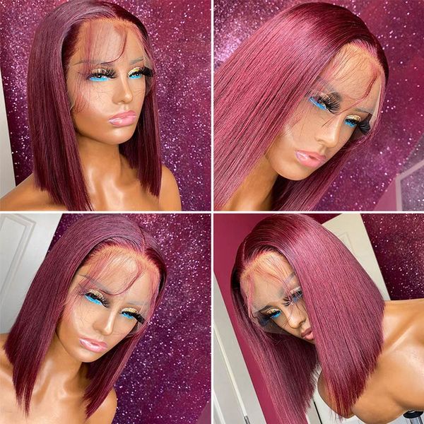 new product 99j burgundy color 13x4 bob wig lace frontal wig human hair wigs straight bob wig short bob lace hair wigs remy hair, Black;brown 
new product 99j burgundy color 13x4 bob wig lace frontal wig human hair wigs straight bob wig short bob lace hair wigs remy hair, Black;brown