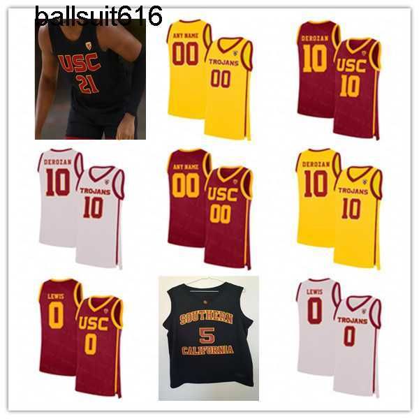 

demar derozan usc trojans basketball jersey isaiah mobley boogie ellis chevez goodwin drew peterson max agbonkpolo joshua morgan isaiah whit, Black;red