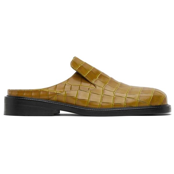 plaid square toe casual flat shoes half slippers british style genuine leather man shoes slip-on summer comfortable loafers, Black
plaid square toe casual flat shoes half slippers british style genuine leather man shoes slip-on summer comfortable loafers, Black