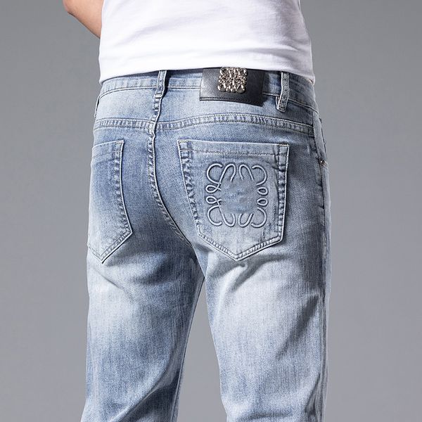 summer men's thin jeans embroidered embossed trendy pants loose straight slim denim pants male brand, Blue
summer men's thin jeans embroidered embossed trendy pants loose straight slim denim pants male brand, Blue
