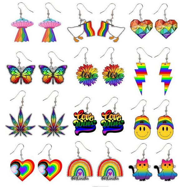 acrylic seven color rainbow series striped lightning love butterfly facing japanese earrings and earrings ornaments, Silver
acrylic seven color rainbow series striped lightning love butterfly facing japanese earrings and earrings ornaments, Silver