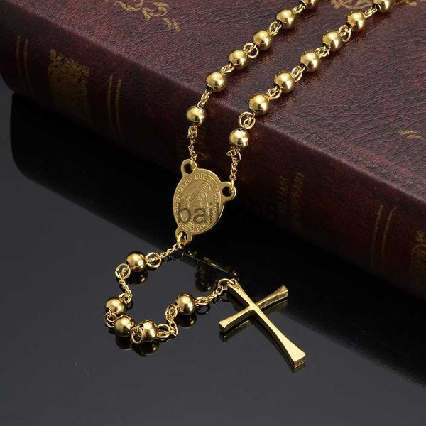 pendant necklaces jesus cross pendant neckle stainless steel gold color for women religious christian jewelry rosary beads simple gifts j230, Silver
pendant necklaces jesus cross pendant neckle stainless steel gold color for women religious christian jewelry rosary beads simple gifts j230, Silver