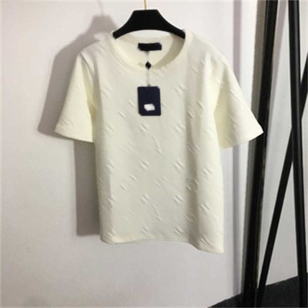 summer clothing fashion t-shirt soft fabrics old flower logo letters embossed round neck slim solid color short-sleeved t-shirt designer wo, White
summer clothing fashion t-shirt soft fabrics old flower logo letters embossed round neck slim solid color short-sleeved t-shirt designer wo, White