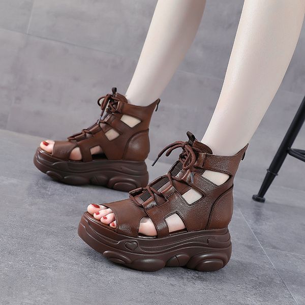 cowhide slope heel thick soled roman shoes leather retro sandals 2023 summer trendy fish mouth high shoes women sandal, Black
cowhide slope heel thick soled roman shoes leather retro sandals 2023 summer trendy fish mouth high shoes women sandal, Black