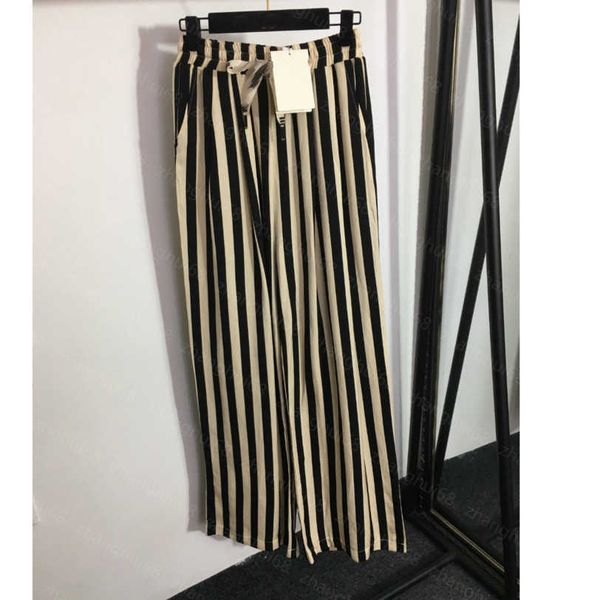 23ss womens designer clothing womens pants color contrast vertical stripe drawstring elastic high-waisted wide-leg pants women clothing a1, Black;white
23ss womens designer clothing womens pants color contrast vertical stripe drawstring elastic high-waisted wide-leg pants women clothing a1, Black;white