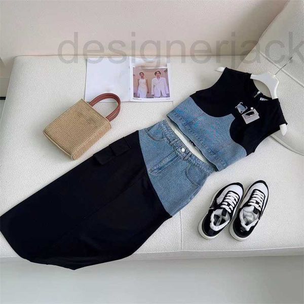 two piece dress designer summer new spicy girls style spliced denim short waist wrapped hip half skirt set for women l0u5, White
two piece dress designer summer new spicy girls style spliced denim short waist wrapped hip half skirt set for women l0u5, White
