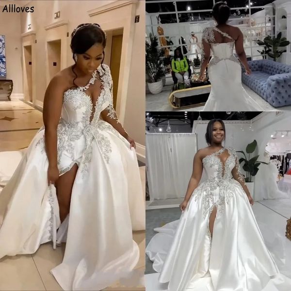 dubai arabic mermaid wedding dresses with detachable train satin one shoulder luxury crystals beaded vestidosf thigh split nigeria turkish b, White
dubai arabic mermaid wedding dresses with detachable train satin one shoulder luxury crystals beaded vestidosf thigh split nigeria turkish b, White