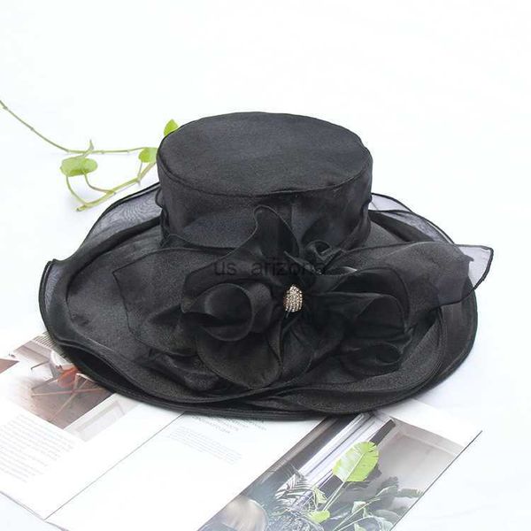 elegant bow lady organza hat summer wide brim fedora cap kentucky derby hats for women church wedding beach sun cap foldable l230620, Blue;gray
elegant bow lady organza hat summer wide brim fedora cap kentucky derby hats for women church wedding beach sun cap foldable l230620, Blue;gray