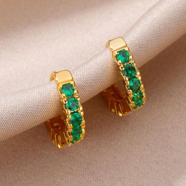 hoop earrings sell green zircon for women gold color metal copper earring waterproof circle girl trendy jewelry party gifts high quality, Golden;silver
hoop earrings sell green zircon for women gold color metal copper earring waterproof circle girl trendy jewelry party gifts high quality, Golden;silver