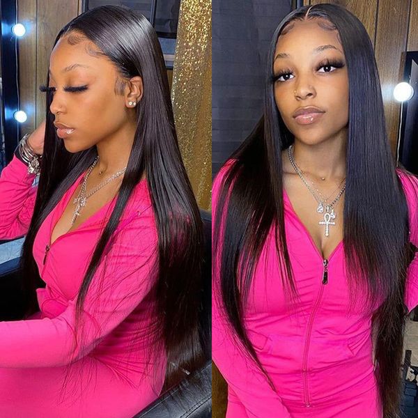 360 lace frontal wig 32 inch long straight lace front wigs for black women brazilian hair women human hair, Black;brown
360 lace frontal wig 32 inch long straight lace front wigs for black women brazilian hair women human hair, Black;brown