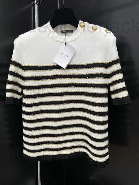 women's knits & tees designer summer new style high grade gold stripe temperament versatile short sleeve knitted shirt for women 63bv, White
women's knits & tees designer summer new style high grade gold stripe temperament versatile short sleeve knitted shirt for women 63bv, White
