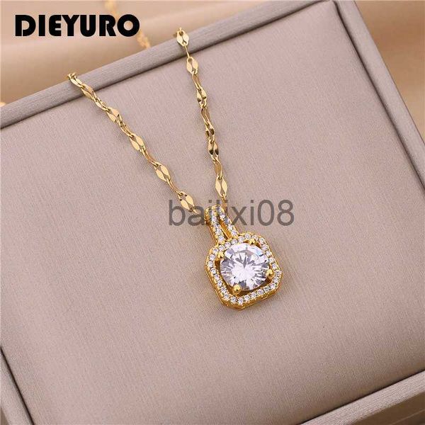 pendant necklaces dieyuro 316l stainless steel square 3 color crystal zircon clavicle chain beauty pendant neckle for women wedding j230620, Silver
pendant necklaces dieyuro 316l stainless steel square 3 color crystal zircon clavicle chain beauty pendant neckle for women wedding j230620, Silver