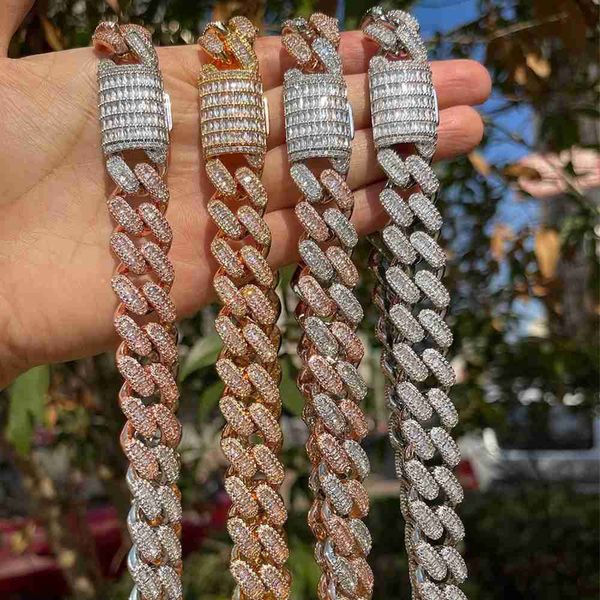 popular hip hop men jewelry two tone 15mm baguette moissanite miami cuban link chain, Silver
popular hip hop men jewelry two tone 15mm baguette moissanite miami cuban link chain, Silver