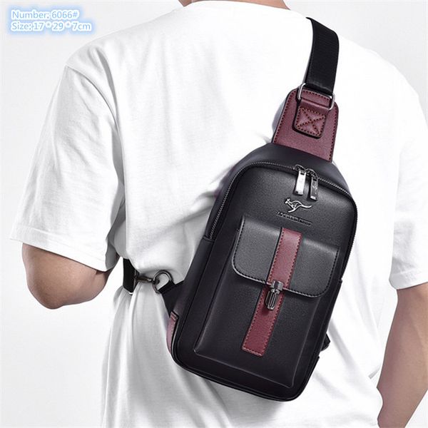 Factory wholesale mens shoulder bags 2 colors outdoor sports casual leather backpack business color matching men chest bag multifunctional buckle handbag 6066#, Black
Factory wholesale mens shoulder bags 2 colors outdoor sports casual leather backpack business color matching men chest bag multifunctional buckle handbag 6066#, Black
