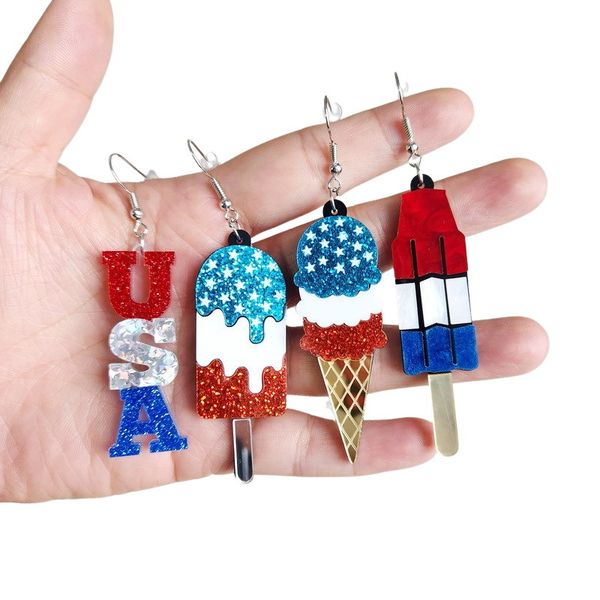 european acrylic ice cream dangle earrings five-pointed printed letters ear drop colorful women hook earring jewelry accessories, Silver
european acrylic ice cream dangle earrings five-pointed printed letters ear drop colorful women hook earring jewelry accessories, Silver