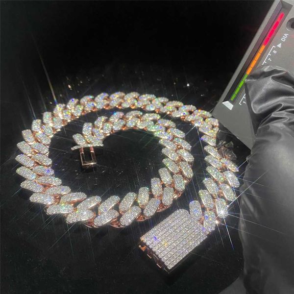 iced out 20mm rose gold vvs moissanite hip hop jewelry miami cuban link chain d color diamond moissanite cuban link pass tester, Silver
iced out 20mm rose gold vvs moissanite hip hop jewelry miami cuban link chain d color diamond moissanite cuban link pass tester, Silver