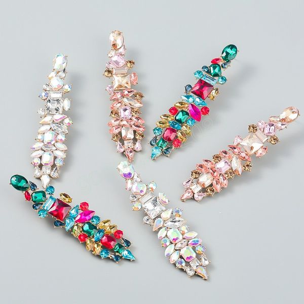 fashion metal rhinestone geometric dangle earrings banquet luxury jewelry women's glamour accessories, Silver
fashion metal rhinestone geometric dangle earrings banquet luxury jewelry women's glamour accessories, Silver