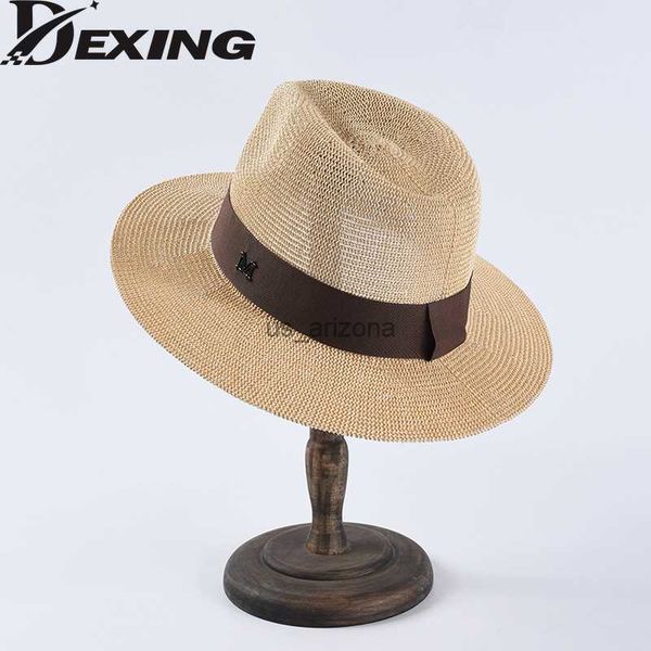 spring summer straw hat ladies classic jazz hat men retro sun hat breathable panama hat seaside gentleman beach hat l230620, Blue;gray
spring summer straw hat ladies classic jazz hat men retro sun hat breathable panama hat seaside gentleman beach hat l230620, Blue;gray