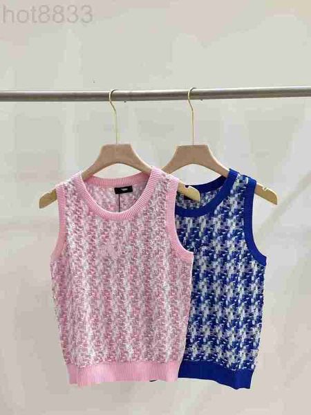 women's knits & tees designer 2023 spring summer milan runway women o neck sleeveless high end jacquard pullover sweater exai, White
women's knits & tees designer 2023 spring summer milan runway women o neck sleeveless high end jacquard pullover sweater exai, White